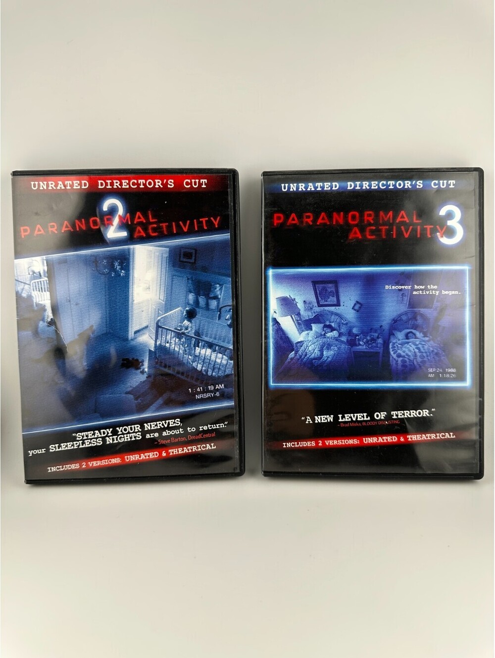 Paranormal Activity 2 & 3 DVD Unrated Director’s Cut Set Horror Double Feature